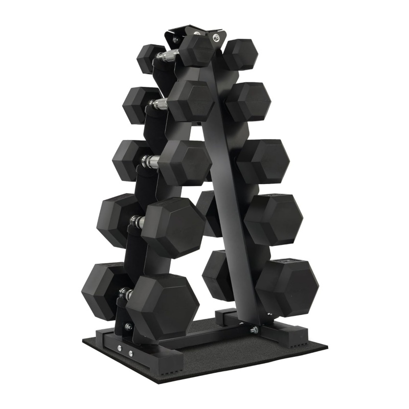 Dumbbell Set - Conjunto de Halteres Hexagonais com Revestimento