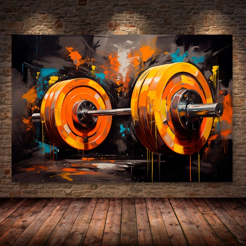 Sports Equipment Poster - Graffiti Barbell Canvas Pintura, Graffiti Print,