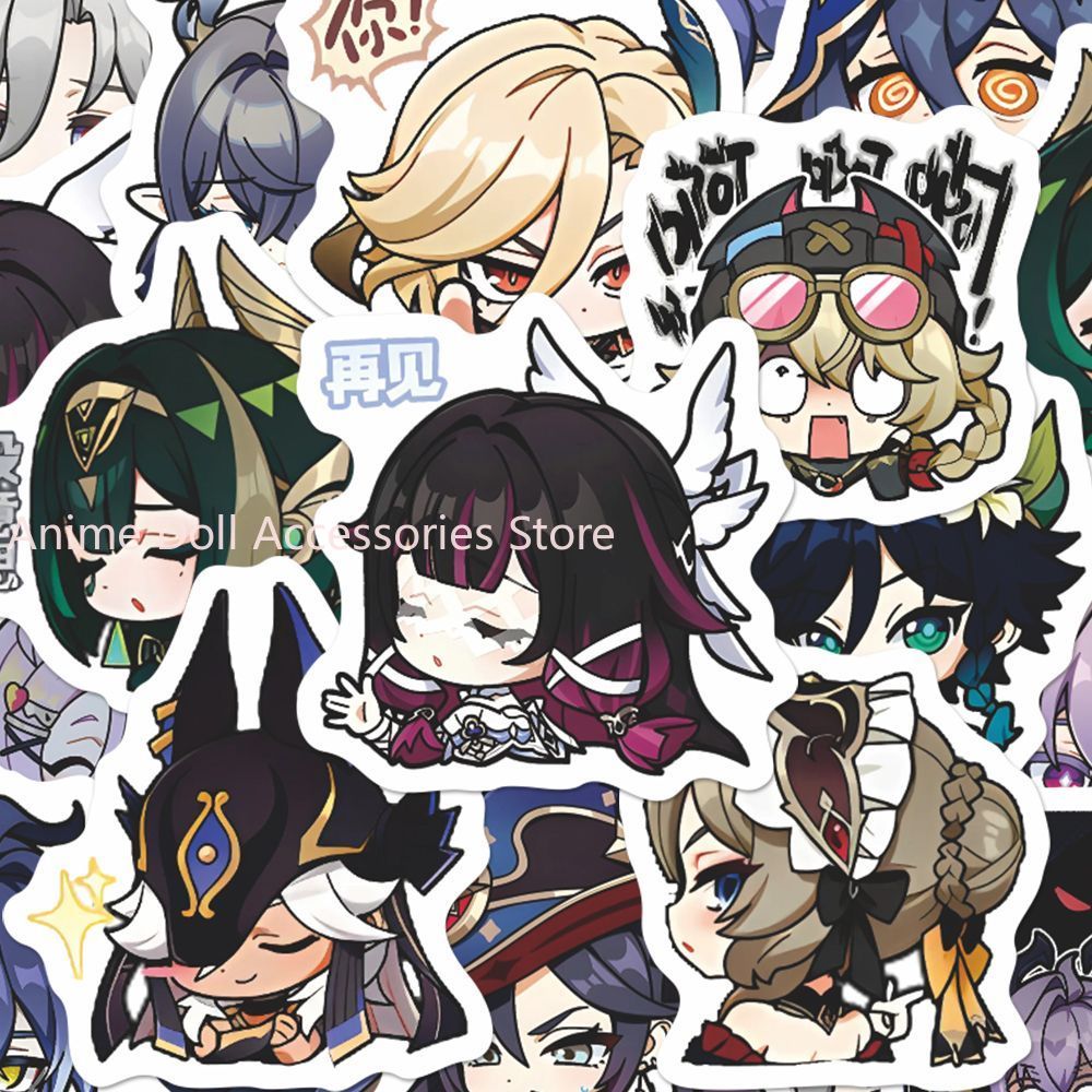 Skateboard - 64PCS Adesivos de Anime Genshin Impact